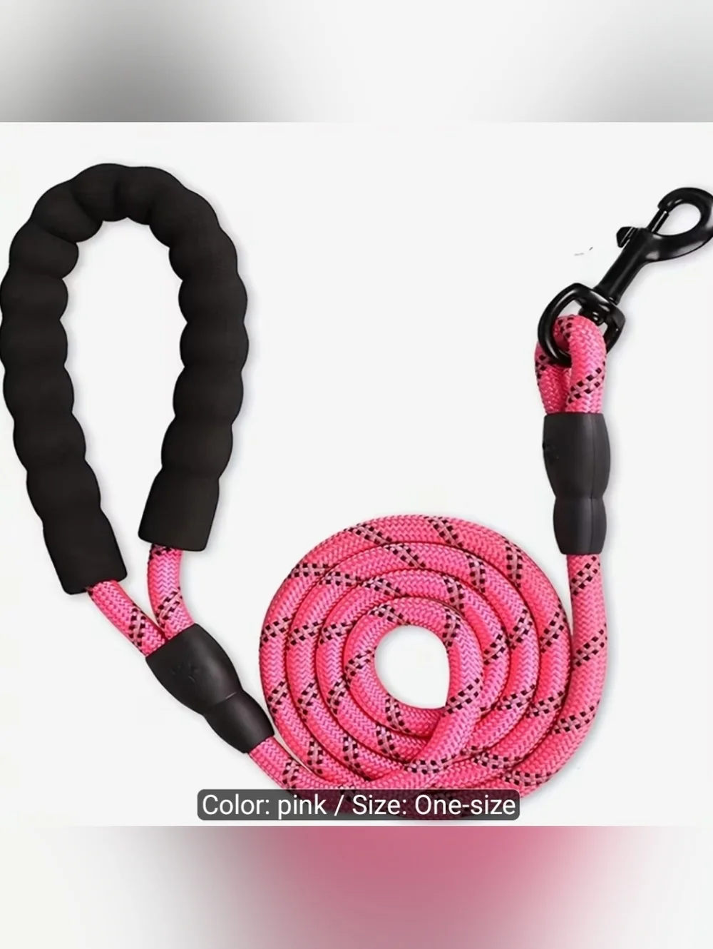 4 Feet Pink Rope Dog Leash with Padded Handle